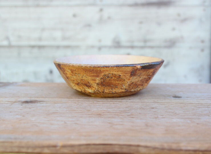 灰釉面取耳鉢Ｋ