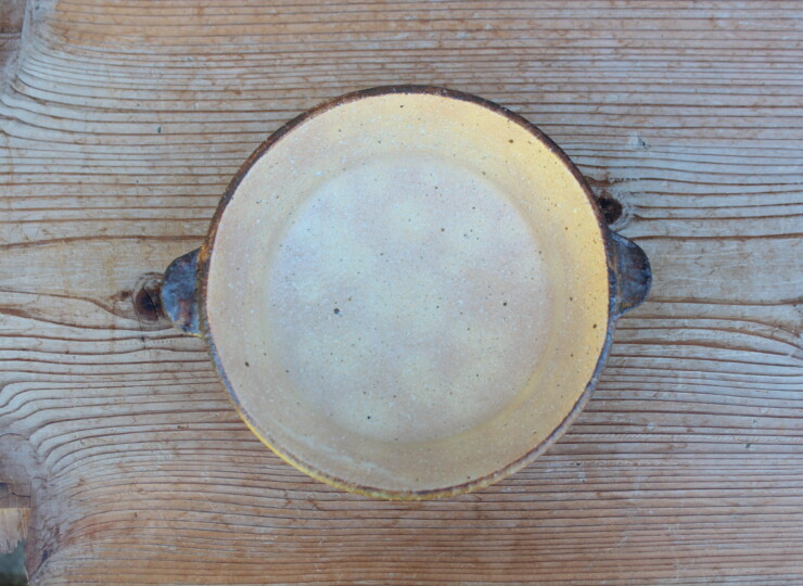 灰釉面取耳鉢Ｋ