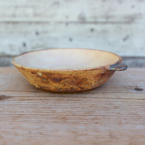 灰釉面取耳鉢Ｍ