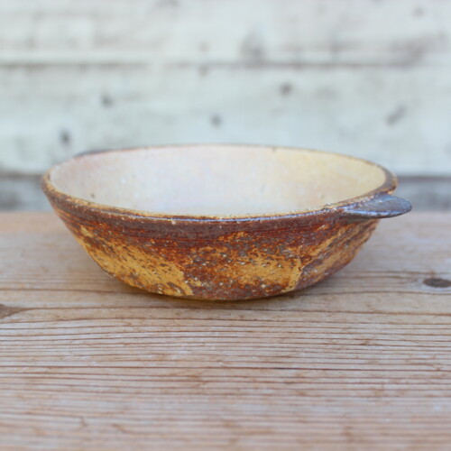 灰釉面取耳鉢Ｎ