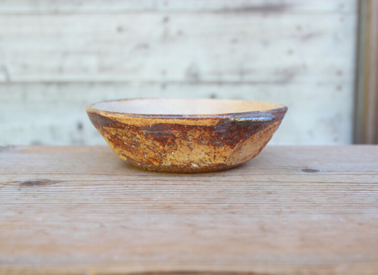 灰釉面取耳鉢Ｎ