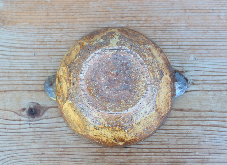 灰釉面取耳鉢Ｎ