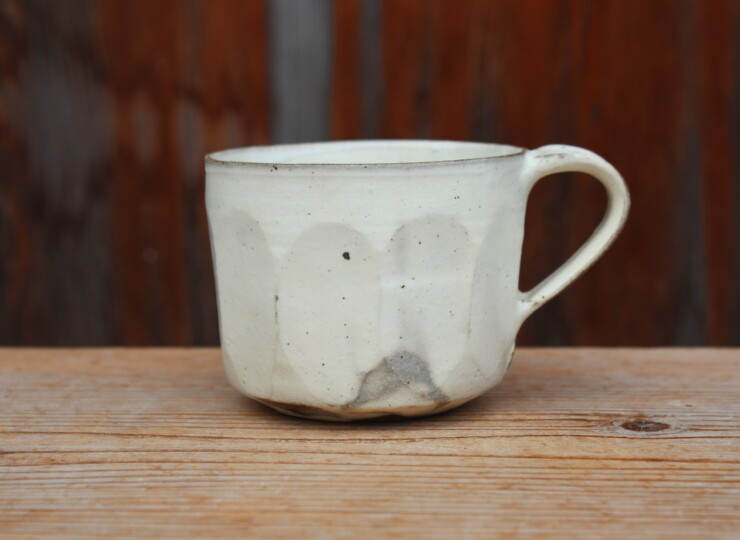 粉引面取マグカップＯ
