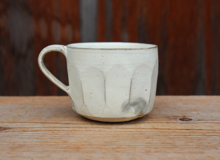 粉引面取マグカップＯ