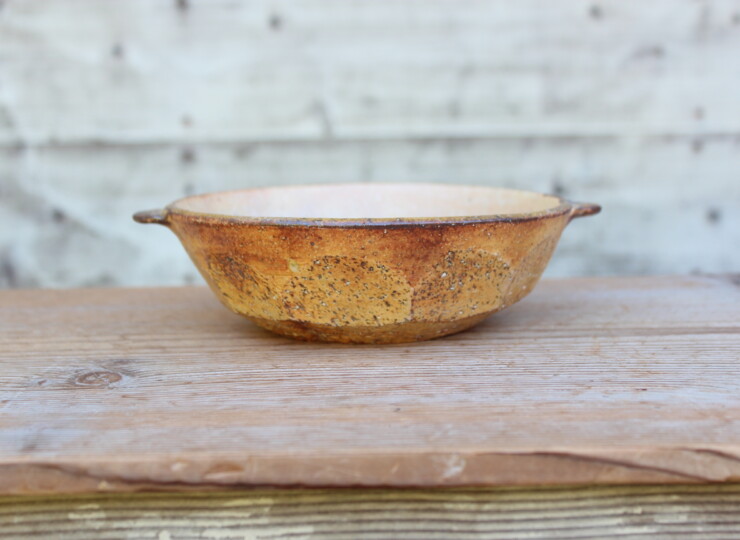 灰釉面取耳鉢Ａ