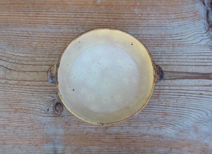 灰釉面取耳鉢Ａ