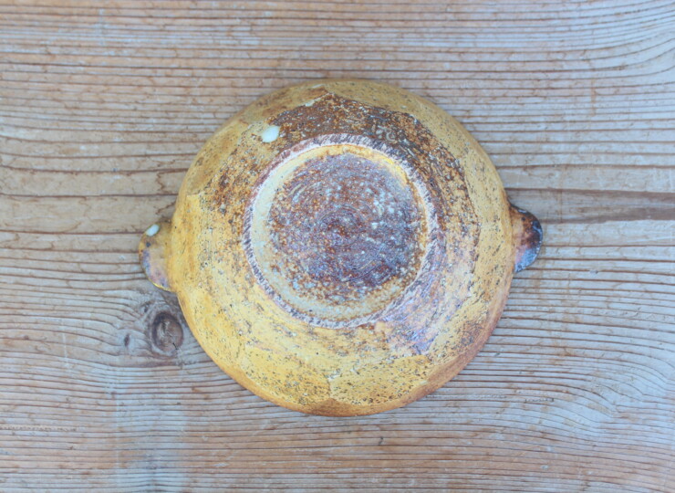 灰釉面取耳鉢Ａ