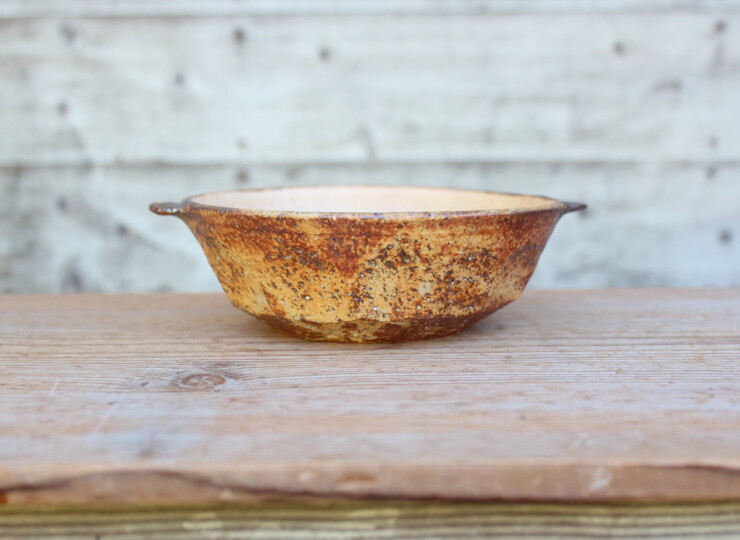 灰釉面取耳鉢Ｂ