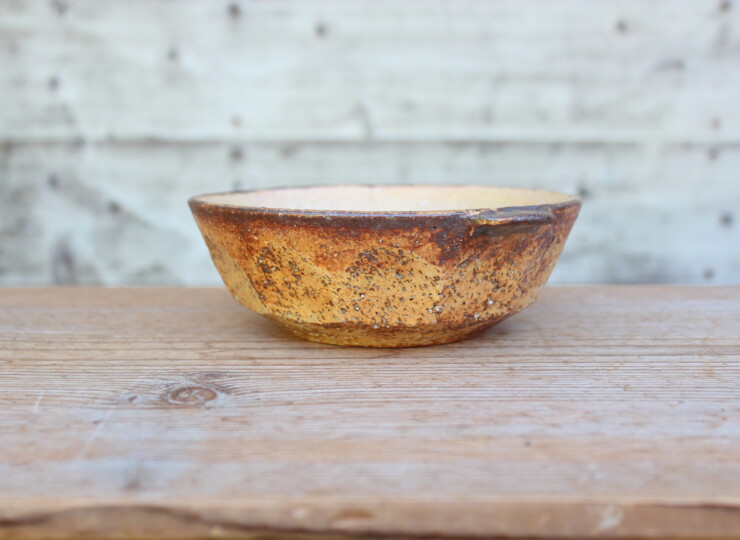 灰釉面取耳鉢Ｂ