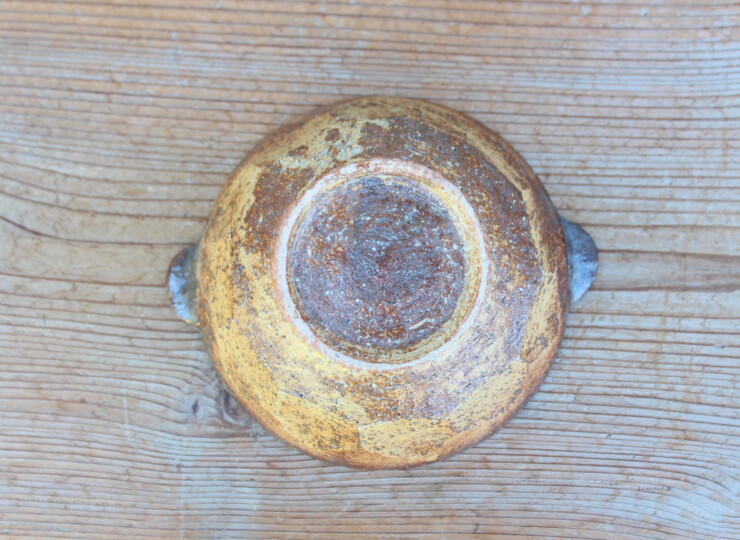 灰釉面取耳鉢Ｂ