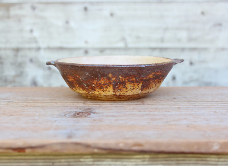 灰釉面取耳鉢Ｄ