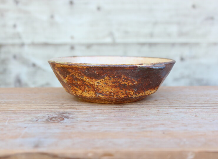 灰釉面取耳鉢Ｄ