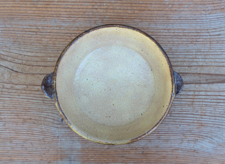 灰釉面取耳鉢Ｄ