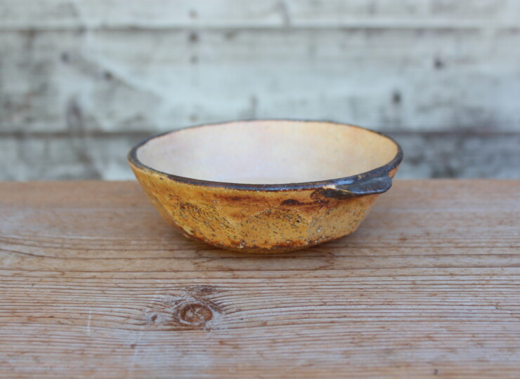 灰釉面取耳鉢Ｅ