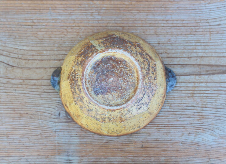 灰釉面取耳鉢Ｅ