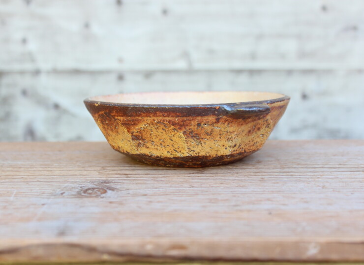 灰釉面取耳鉢Ｆ