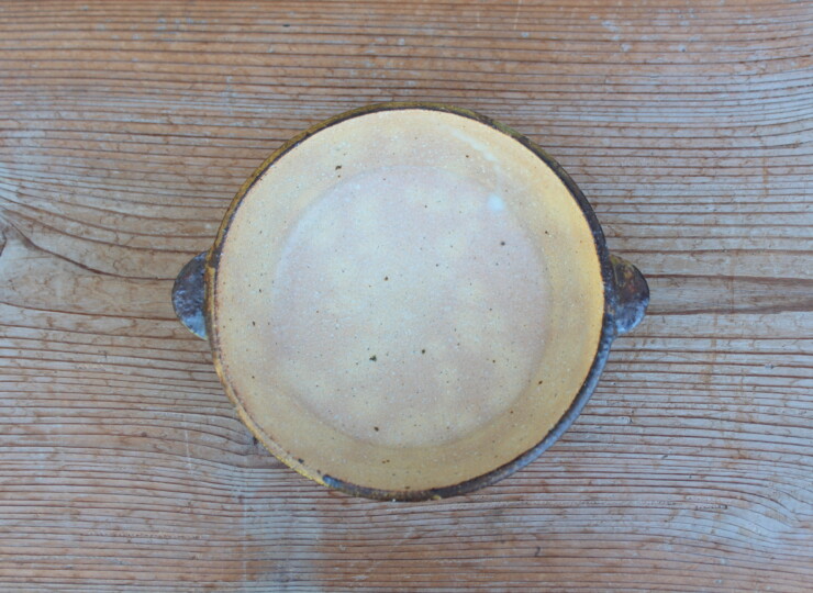 灰釉面取耳鉢Ｆ