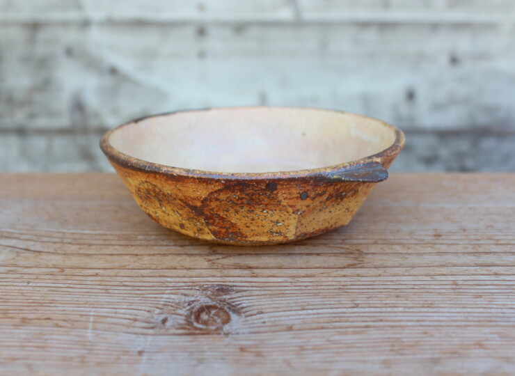 灰釉面取耳鉢Ｇ