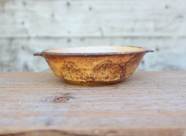 灰釉面取耳鉢Ｇ