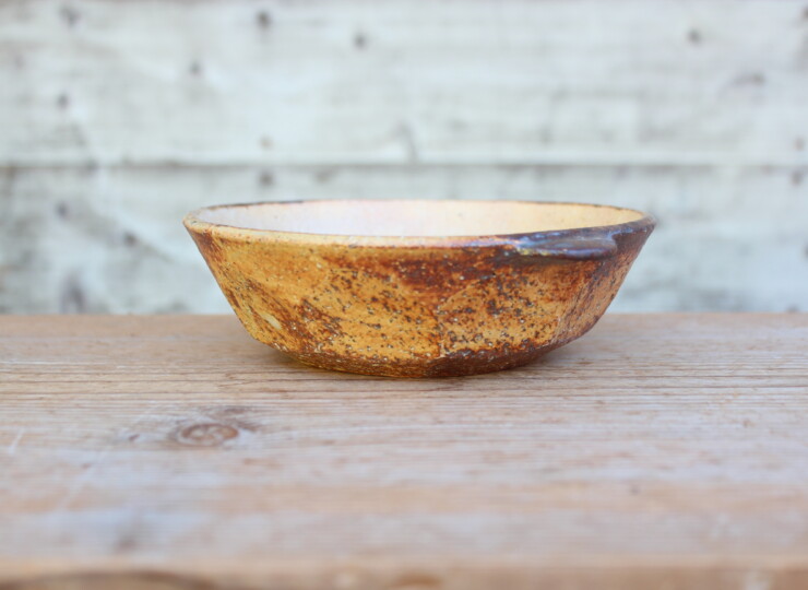 灰釉面取耳鉢Ｇ