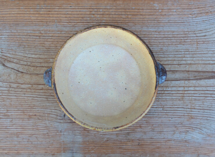 灰釉面取耳鉢Ｇ