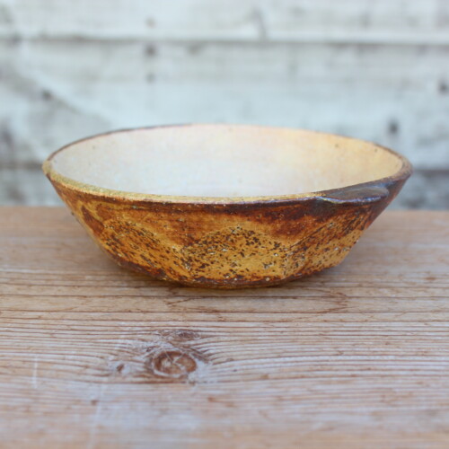 灰釉面取耳鉢Ｈ