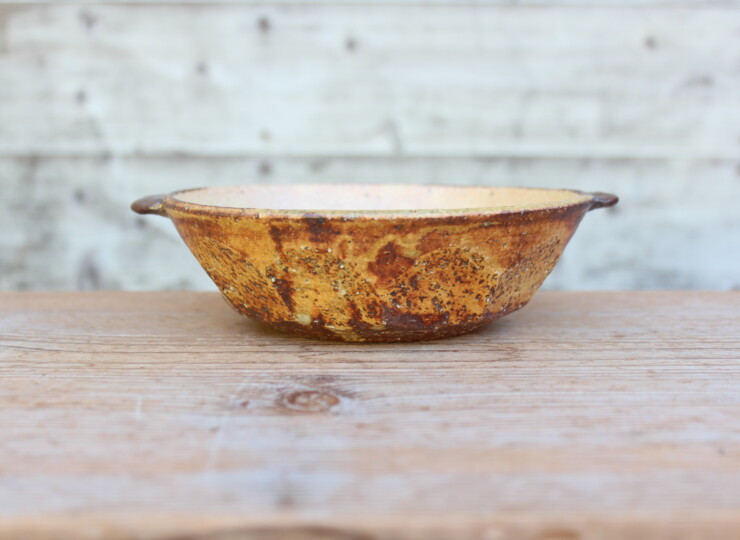 灰釉面取耳鉢Ｈ