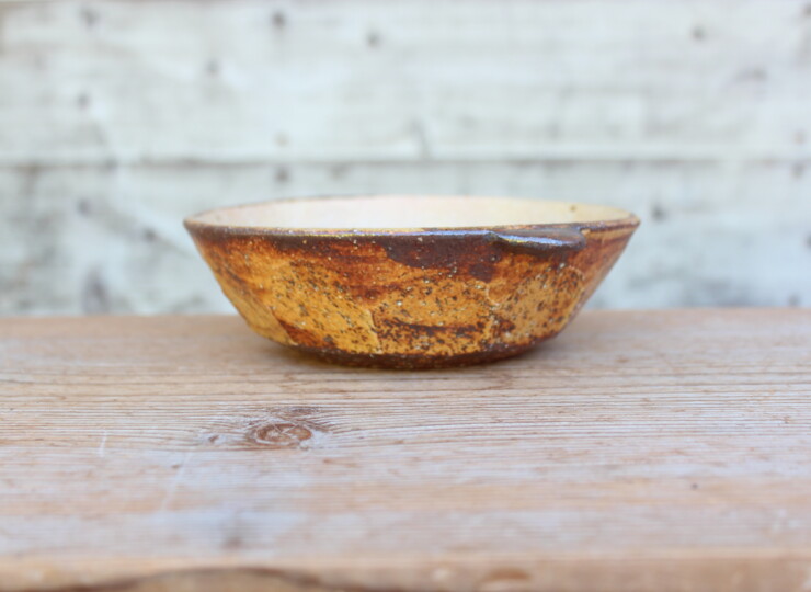 灰釉面取耳鉢Ｈ