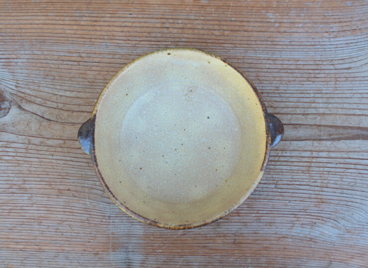 灰釉面取耳鉢Ｈ