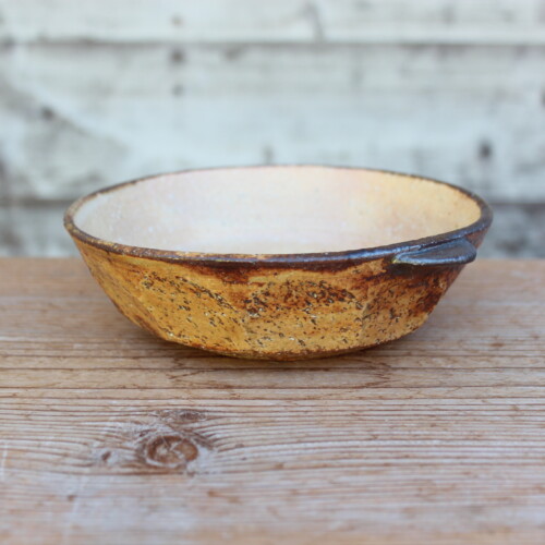 灰釉面取耳鉢Ｉ