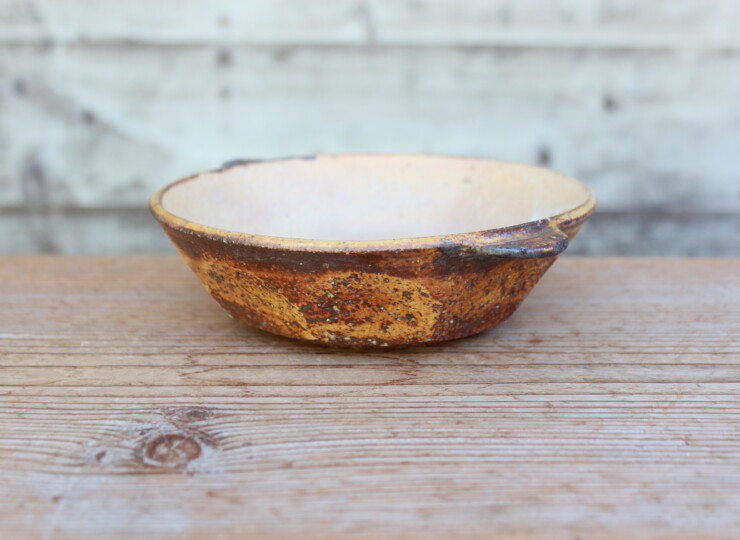 灰釉面取耳鉢Ｊ