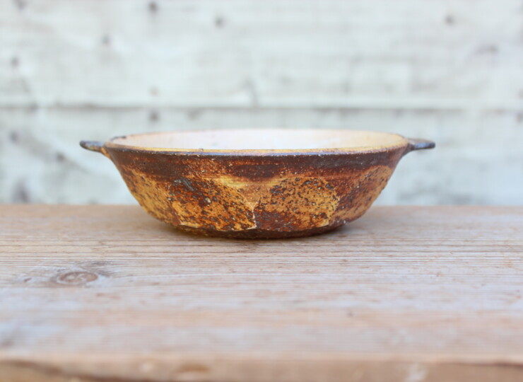 灰釉面取耳鉢Ｊ