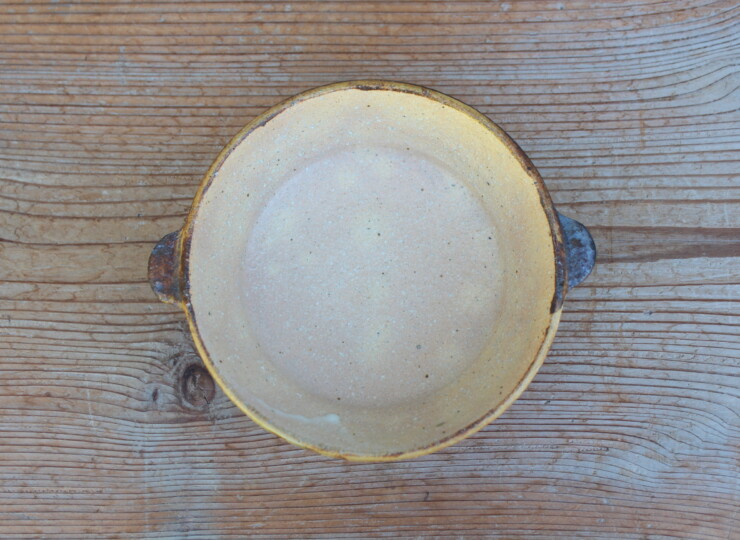 灰釉面取耳鉢Ｊ