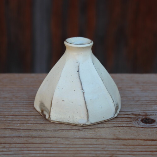 粉引面取花入Ａ