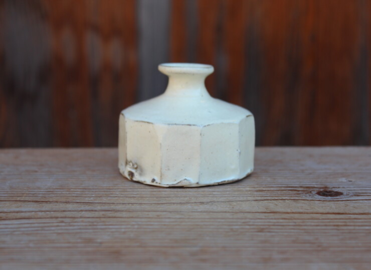 粉引面取花入Ｃ