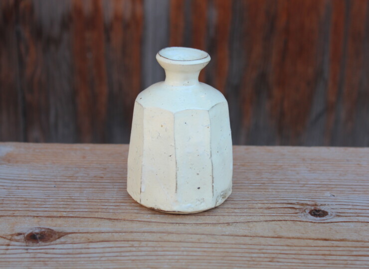 粉引面取花入Ｈ