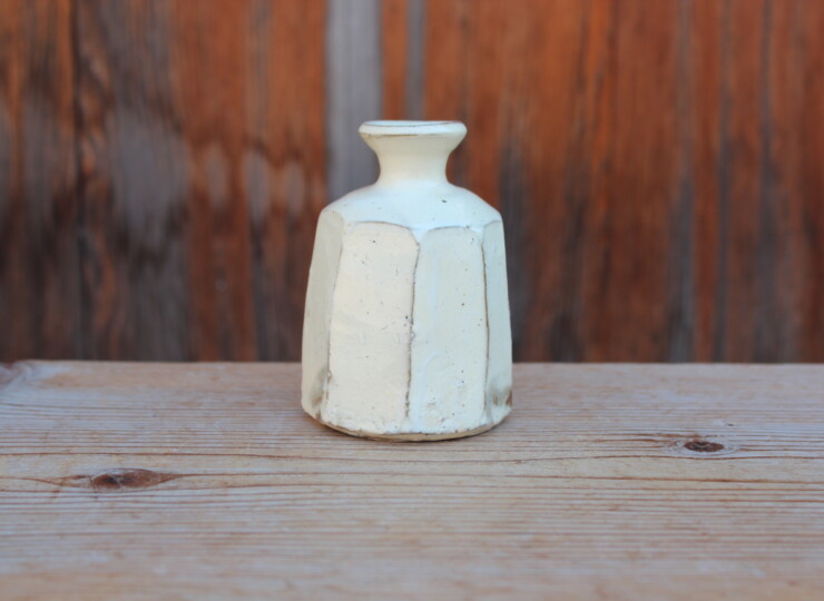 粉引面取花入Ｈ