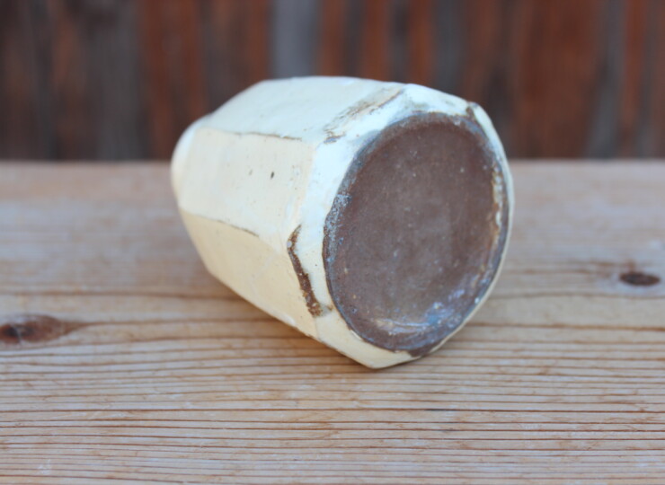 粉引面取花入Ｈ