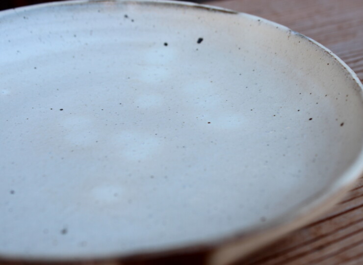 粉引面取平皿Ｄ