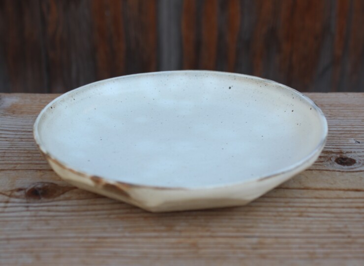 粉引面取平皿Ｆ