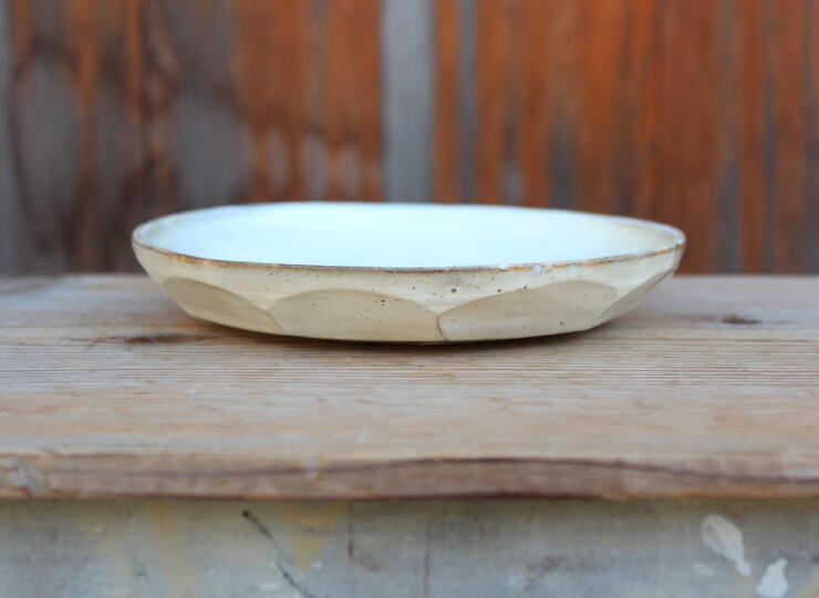 粉引面取平皿Ｆ