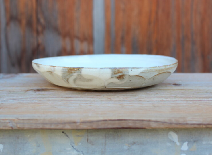 粉引面取平皿Ｋ