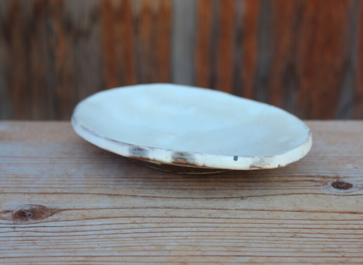 粉引石目楕円皿Ａ