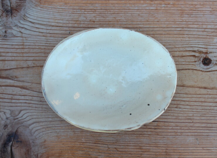 粉引石目楕円皿Ａ