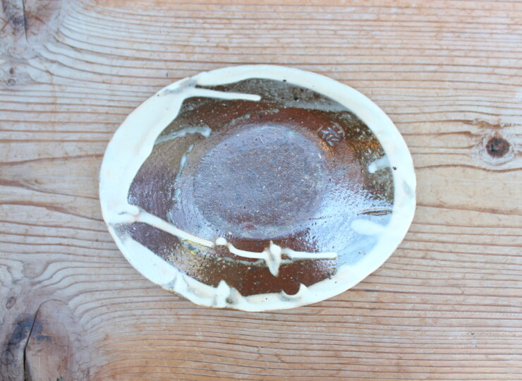 粉引石目楕円皿Ａ