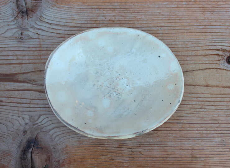 粉引石目楕円皿Ｂ