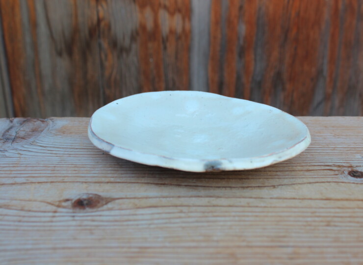 粉引石目楕円皿Ｅ