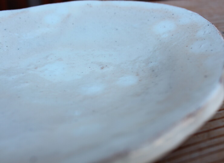 粉引石目楕円皿Ｅ