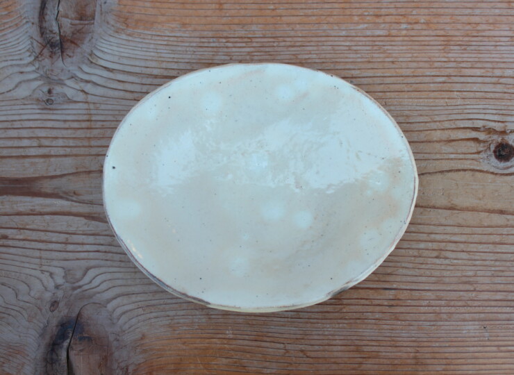 粉引石目楕円皿Ｅ