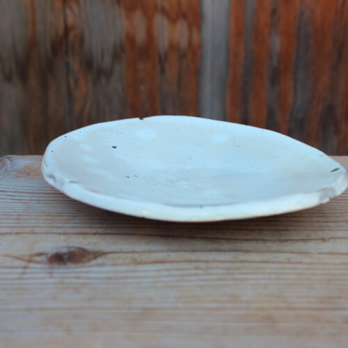 粉引石目楕円皿Ｊ